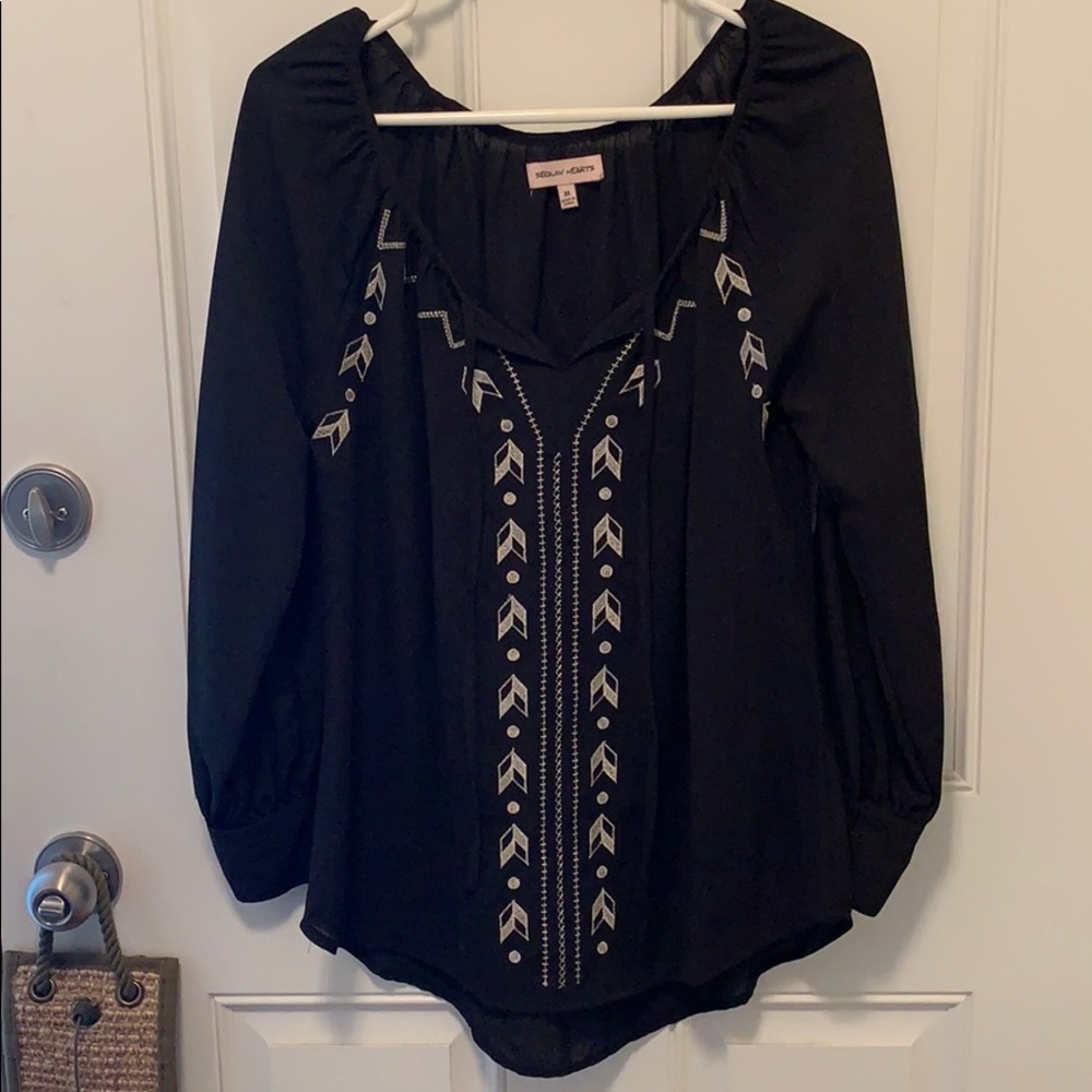 Black embellished blouse
